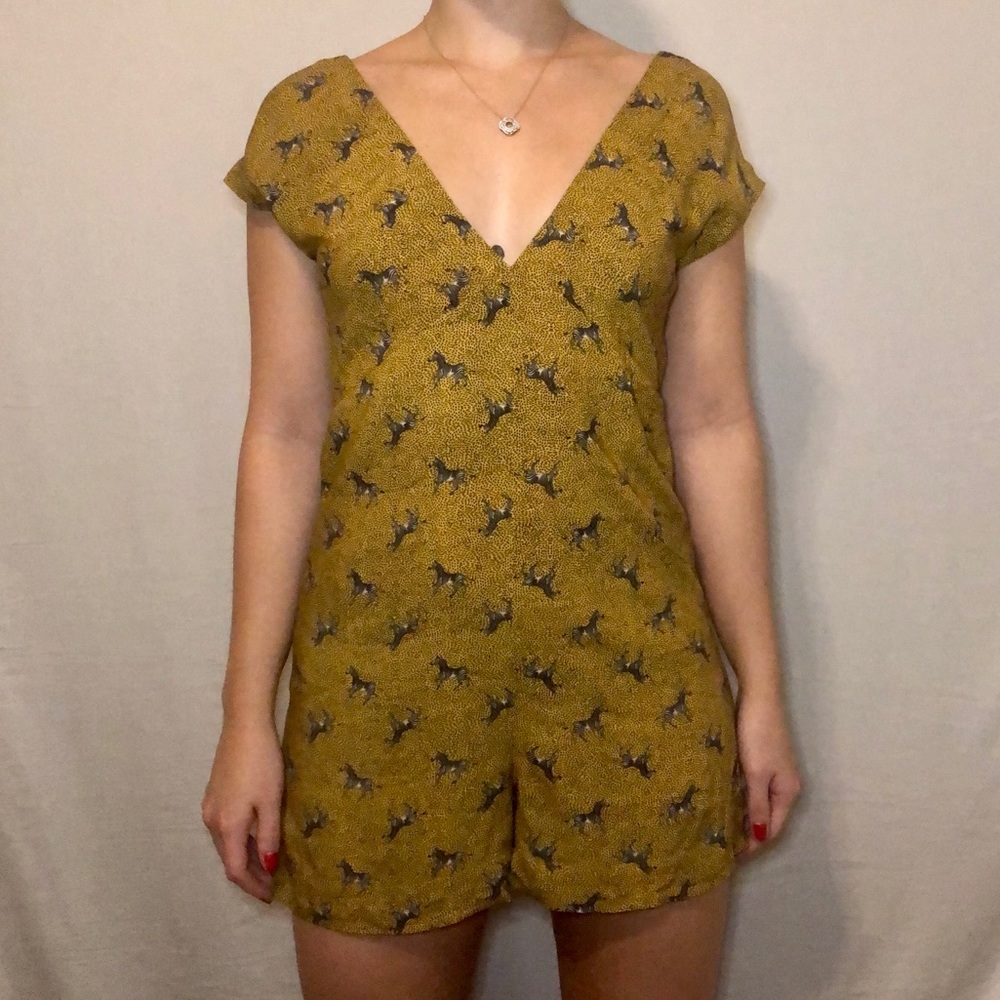 Yellow Zebra Romper